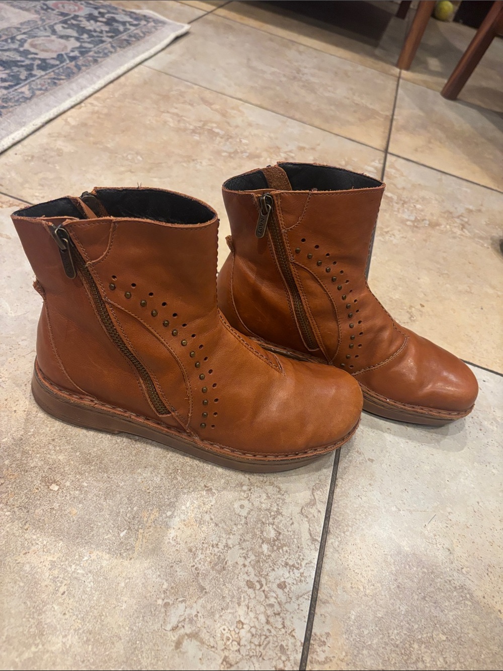 Naot Tan/Brown Leather Chukka Zip Boots size 37 chamel color - Picture 7 of 15